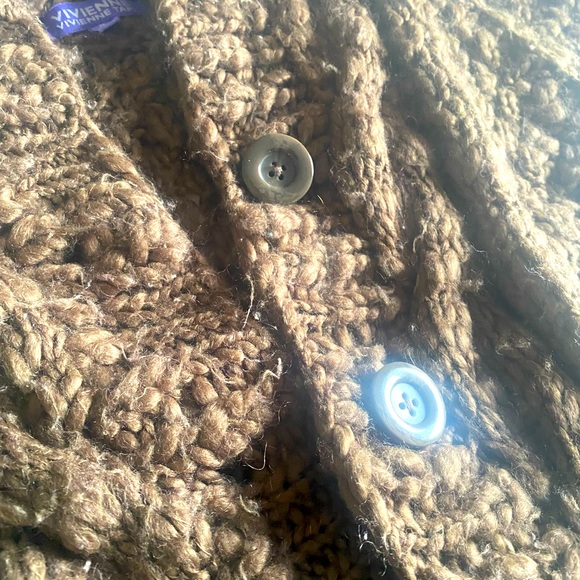 Teddy Brown Button Down Crop Sweater - Picture 2 of 4